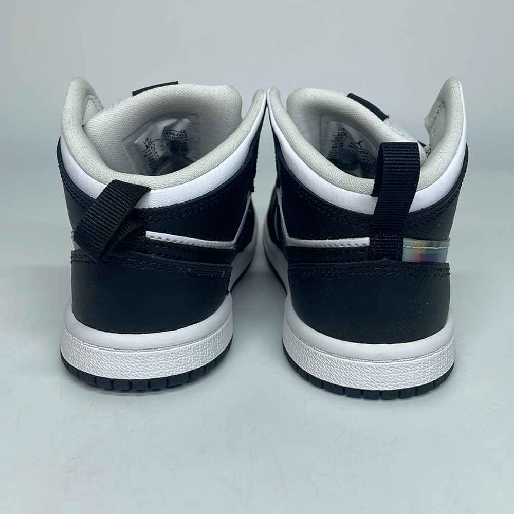 Nike Air Jordan 1 Mid TD “Hologram” Black/White Toddler Shoes DR9494-001 - Picture 4 of 5